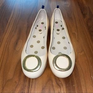 Size 40 Boden Cream Patent Flats